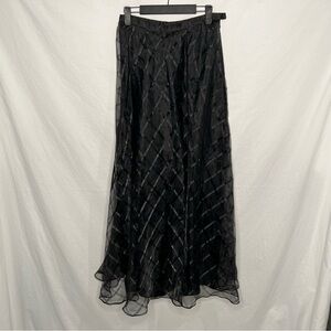 NWT Crimson Black Midi‎ Skirt Sz 6 Whimsygoth Sheer Flowy Gypsy Dark Fairy USA